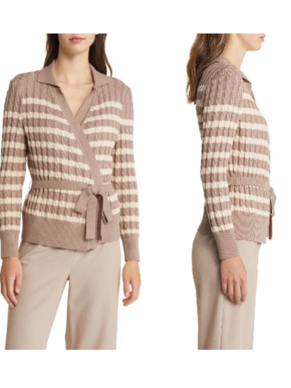 NWT Misook Stripe Tie Waist
Cardigan size small